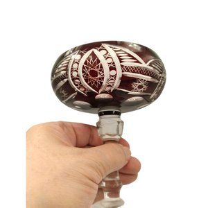 Rare Vintage Ruby Crystal Champagne Glass 1pc